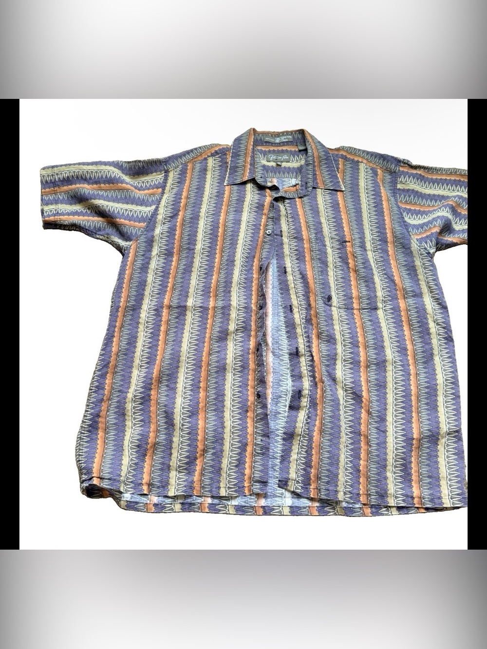 Fernardo Pena MasterShort-Sleeve linen Button-Down Shirt resortwear xl